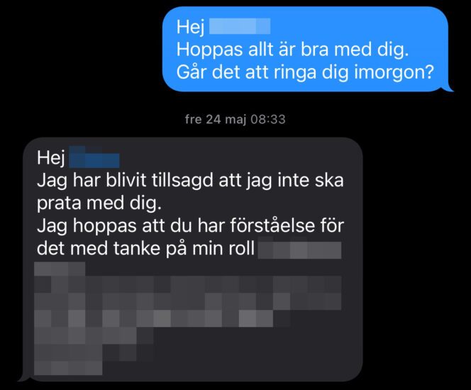 En chef från Peab Bemanning skriver sms